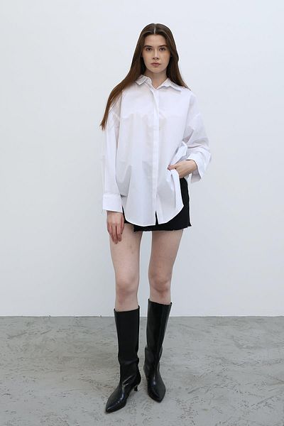 SUN STYLE Cămașă oversize cu mânecă lungă din bumbac