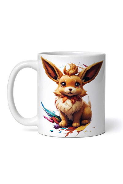 OEM Cană albă personalizată, portret Pokemon Eevee, INOVATIX®. 330 ml