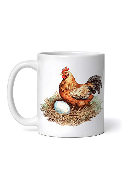 OEM Cană albă personalizată, Găină cu ou, INOVATIX®. 330ml