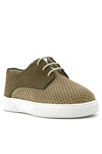 Rakerplus Genuine Leather Mink Khaki Elastic Boys' Casual Shoes