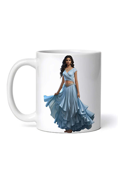 OEM Cană albă personalizată, fustă cu volane pentru dans oriental, INOVATIX®. 330ml