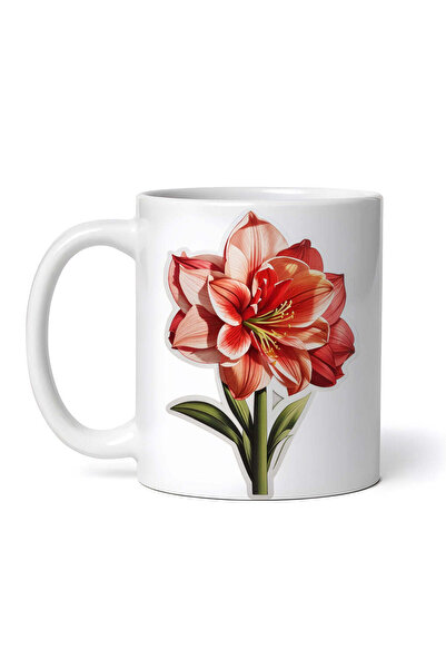 OEM Cană albă personalizată, floare de Amaryllis, INOVATIX®. 330ml