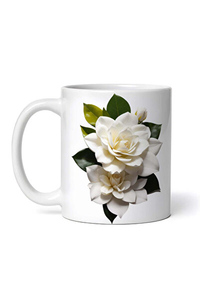 OEM Εξατομικευμένη λευκή κούπα, άνθη γαρδένιας, INOVATIX®. 330ml