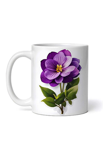 OEM Cană albă personalizată, floare de violetă, INOVATIX®. 330ml