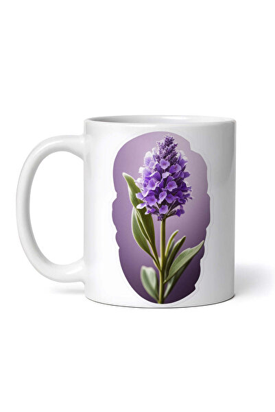 OEM Cană albă personalizată, floare de lavandă, INOVATIX®. 330ml