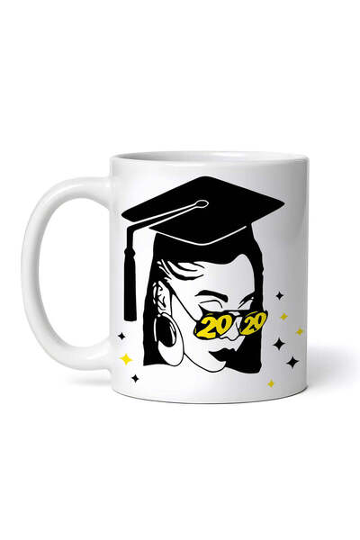 INOVATIX Personalized white mug, Afro woman graduating 2020, INOVATIX®. 330ml