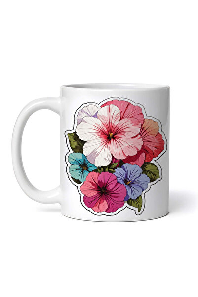 OEM Cană albă personalizată, flori de petunie, INOVATIX®. 330ml