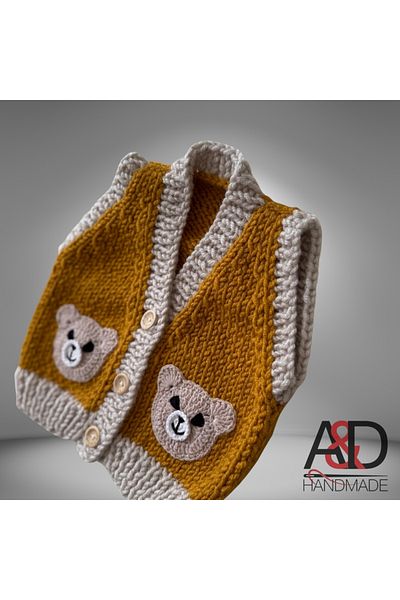 Home Baby Vest - Alize Wool - Handmade Baby Vest Gift