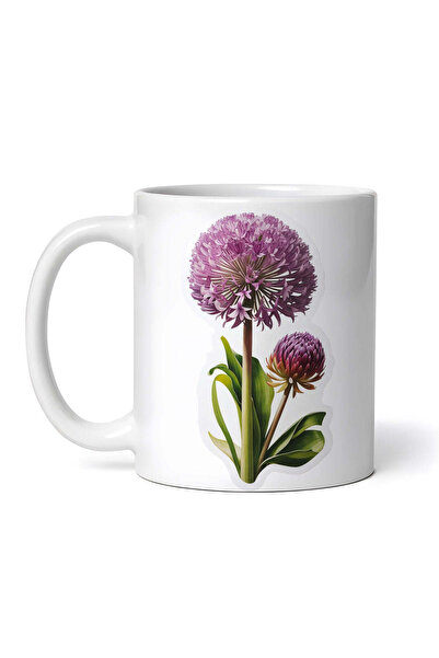 OEM Cană albă personalizată, flori de Allium, INOVATIX®. 330ml