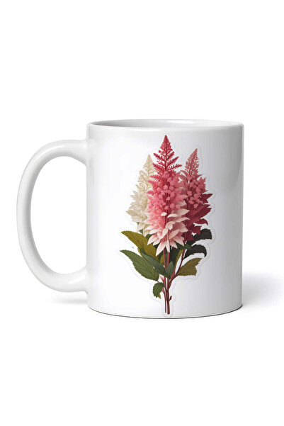 OEM Cană albă personalizată, buchet de flori Astilbe, INOVATIX®. 330ml