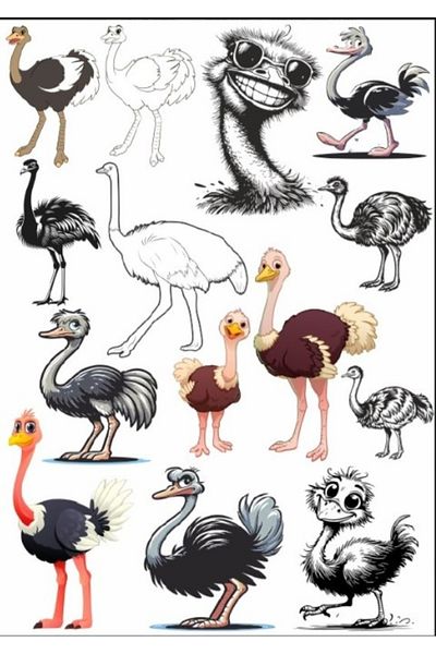 Reysa Tasarım Ostrich Sticker Set