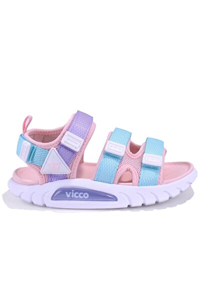 Vicco Cube 332F25Y212 Gri Pudra Ortopedik Günlük Kız Çocuk Spor Sandalet