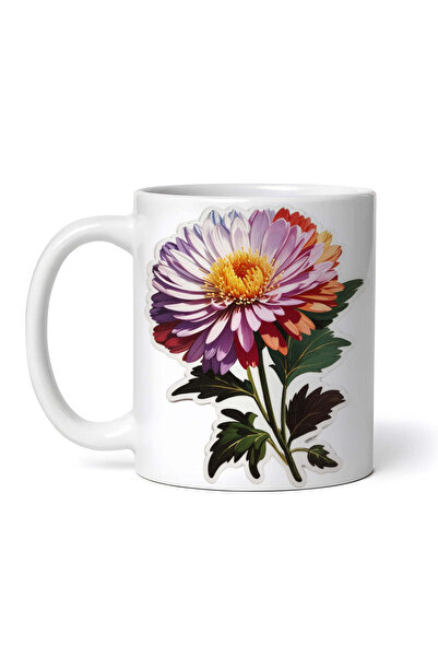 INOVATIX Personalized White Mug, Aster Flower, Inovatix®. 330ml