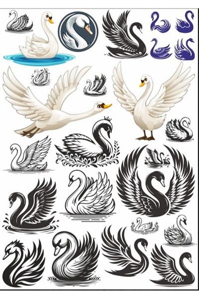 Reysa Tasarım Swan Sticker Set