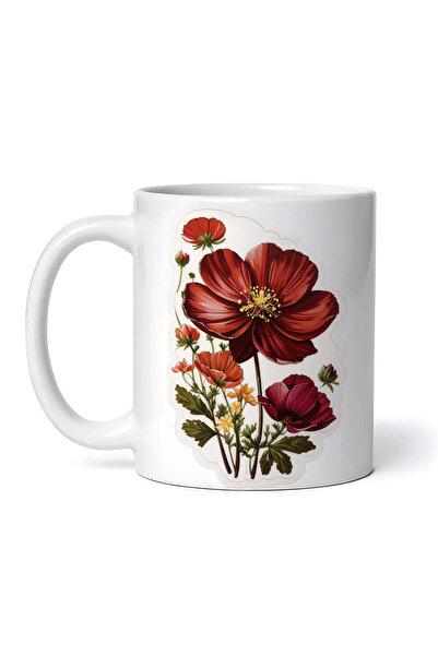 OEM Cană albă personalizată, flori Cosmos flori de ciocolată, INOVATIX®. 330ml