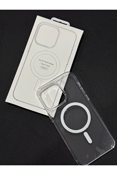 L'eDoren Iphone 15 Pro Max Uyumlu Gerçek Magsafe Özellikli Sert Şeffaf Kılıf Animasyonlu