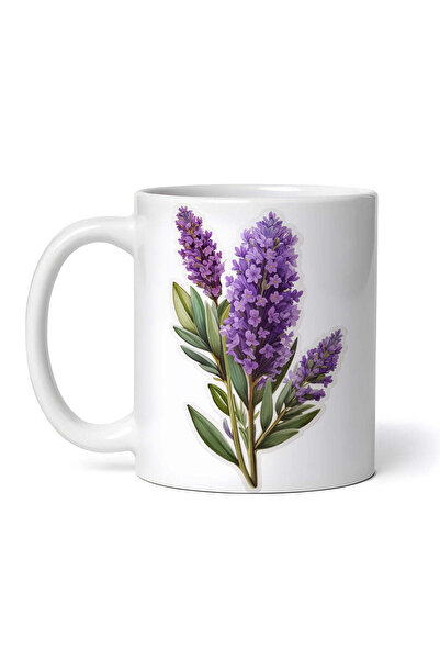 OEM Cană albă personalizată, flori de lavandă, INOVATIX®. 330ml