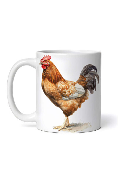 OEM Cană albă personalizată, Găină cu coadă gri, INOVATIX®. 330ml