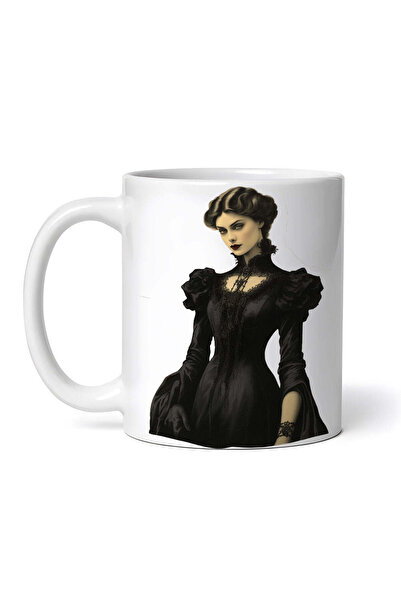 OEM Εξατομικευμένη λευκή κούπα, Μυστηριώδης Γυναίκα, INOVATIX®. 330ml