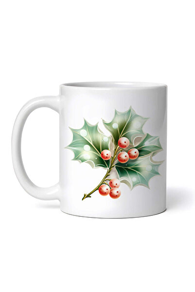 OEM Cană albă personalizată, frunză de arțar de Crăciun, INOVATIX®. 330ml