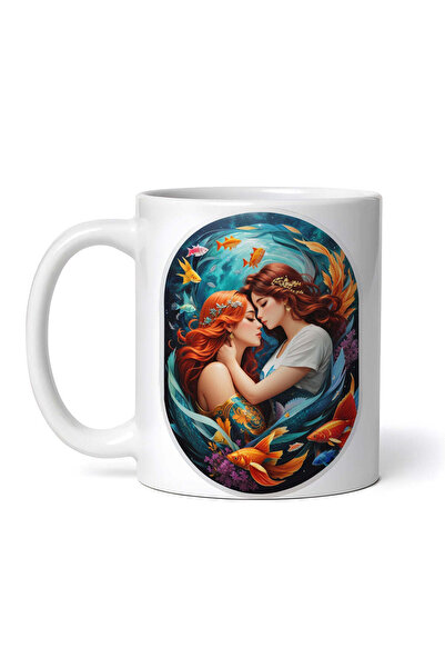 OEM Εξατομικευμένη Λευκή Κούπα, Σύμβολο Ζωδίου Ιχθύων για Κορίτσια, Inovatix®...