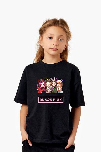 makiteks Cotton Combed Girls Printed Tshirt 5 6 7 8 9 10 11 12 13 14 Years Blackpink