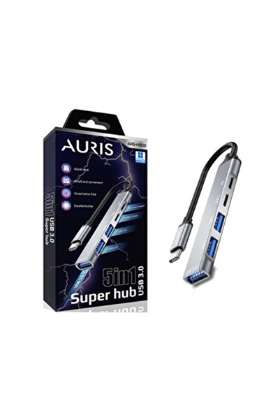Auris 5-in-1 USB-C Super Hub USB 3.0 - Hızlı ve Çok Yönlü Çözüm