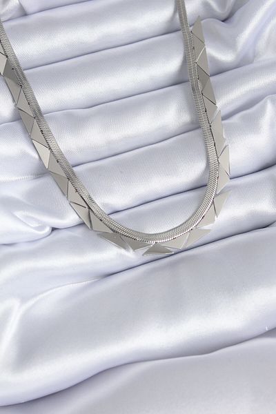 Skygo 316L Steel Silver Color Italian Chain Triangle Model Women's Necklace - TJ-BKO7714