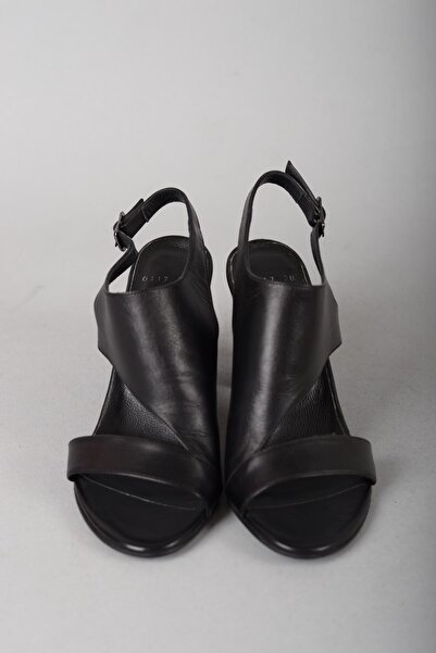 SEÇ KUNDURA Seç 0117 Pantofi cu toc din piele naturală neagră - 8 cm