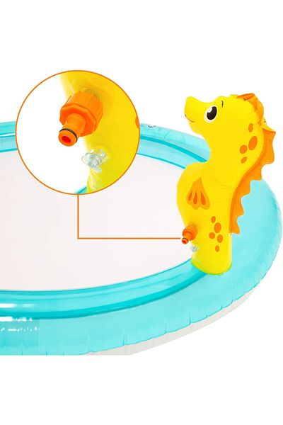 Cady One Inflatable Baby Pool with Water Spray, Slide and Water Toys with Small Slide 175x175x40cm
