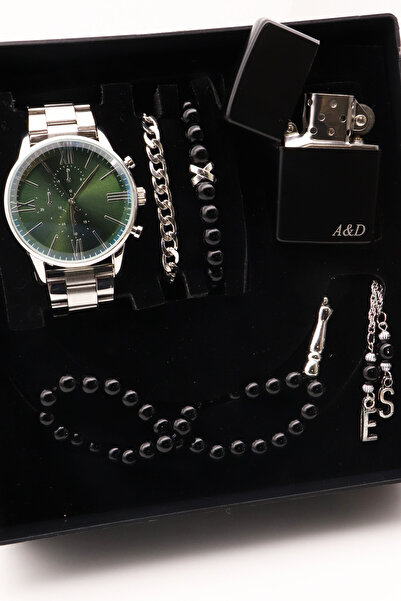 Northwatch Kişiye Özel Metal Erkek Saat, Özel Çakmak , Bileklik Ve Tesbih Seti