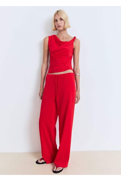MANGO Woman Asimetrik dökümlü askılı bluz