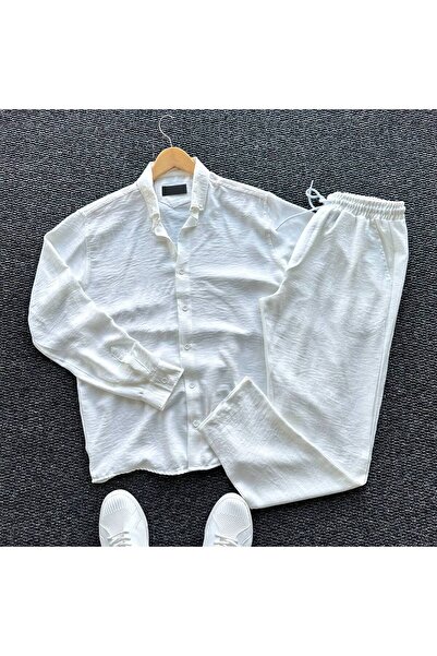 tetramoda Чоловічий комплект з сорочки та брюк з льону, 2 предмети