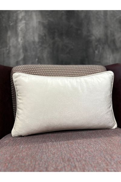 Fabricland Husa de perna din catifea de matase de culoare cremata importata 30x50cm