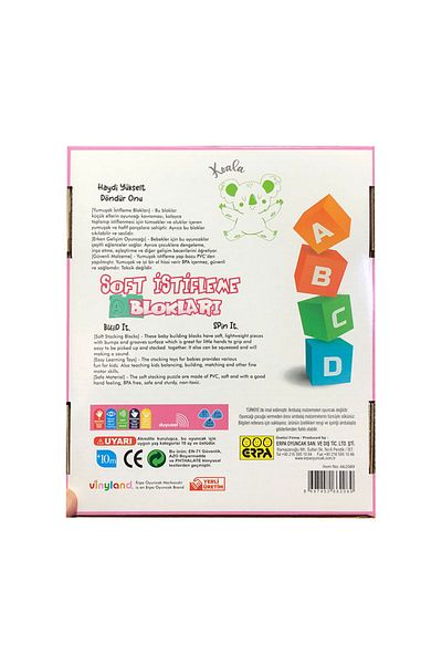 CAN OYUNCAK Vinyland Soft Stacking Activity Towers and Toy with 2 Characters