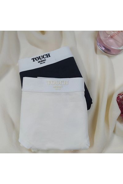 BUSYET Mlınao Series Black - Yellow 2 Pieces Cotton Panties Alphabet Pattern Comfortable Underwear with Elastic Waist