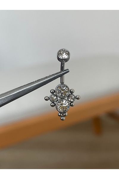 Rupen Kraft 316 l surgical steel round zircon stone belly piercing