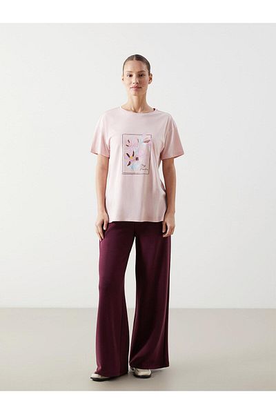 LC Waikiki Γυναικείο μπλουζάκι LCWAIKIKI Classic Crew Neck Floral (S5)