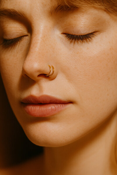 Sacce Scarves&Accessories Çift Görünümlü Spiral Çelik Burun Piercing – 8 mm