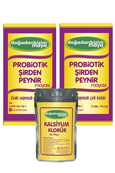 Doğadan Bizim Probiotik Şirden Peynir Mayası 2 Paket 10 Saşe Kalsiyum Klorür 100 gr