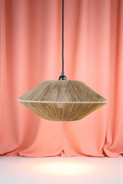 Haye Collection Decorative Lighting, Pendant Lamp Ufo Chandelier Jute