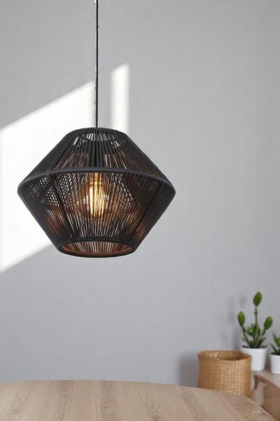 Haye Collection Decorative Lighting, Pendant Lamp Large Ufo Chandelier, Black
