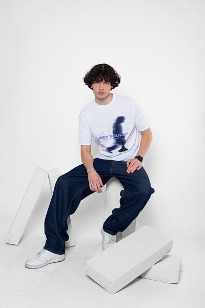 Sekizbiraltı Lost Souls Printed White Unisex Oversize μπλουζάκι