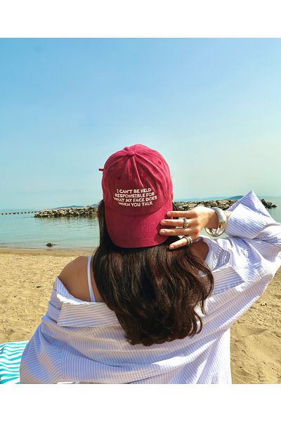 Roosvel Baseball with "I'M Not Responsible for My Mimics When She Speaks" Text Printed. Hat