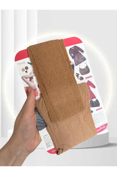 İntive Lingerie Ebony Lace Pattern Look Toeless 20 Den Diamond Patterned Pantyhose