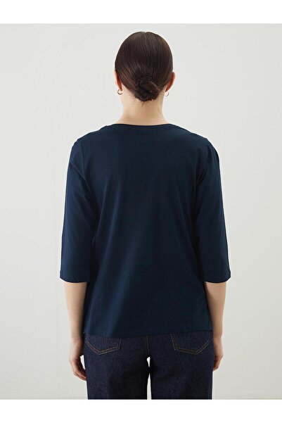 LC Waikiki Γυναικείο μπλουζάκι LCW Grace Crew με λαιμόκοψη λουλουδιών (S5)