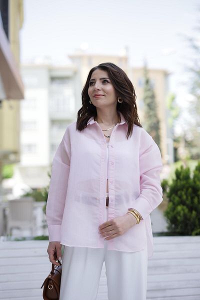TUNAM BUTİK Shirt - Pink - Not specified