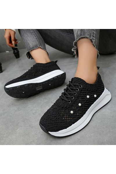 Seastar Sneakers with lace and decorative pearls