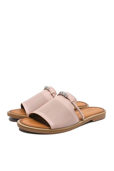 Dogati Flat Women's Slippers Dogati Pink Powder Natural Leather MIR 11007