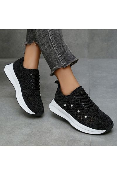 Seastar Sneakers with lace and decorative pearls